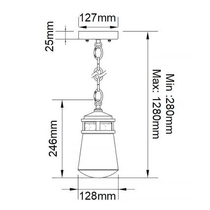 Elstead KL-LYNDON8-S-AZ - Candelabro exterior LYNDON 1xE27/75W/230V IP44 antracite