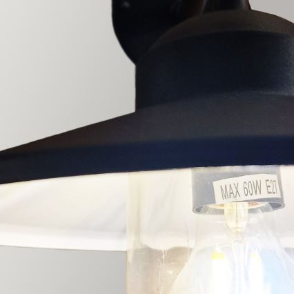 Elstead - Luminária exterior KLAMPENBORG 1xE27/60W/230V IP44 preta
