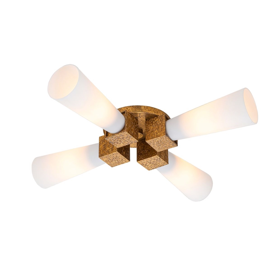 Elstead - Lustre com haste KRISTY 4xE27/40W/230V com acabamento em cobre