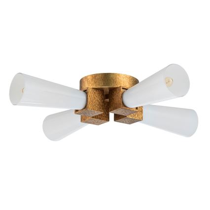 Elstead - Lustre com haste KRISTY 4xE27/40W/230V com acabamento em cobre