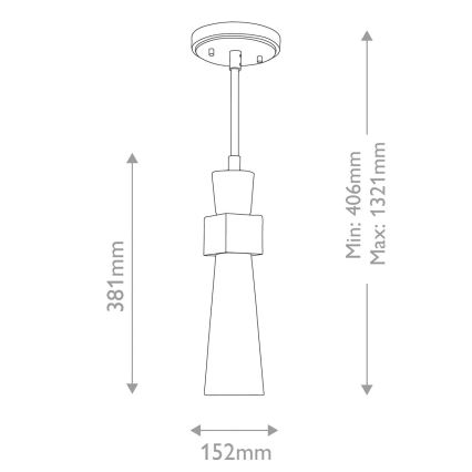 Elstead - Lustre de haste KRISTY 1xE27/40W/230V Ø 15,2 cm acabamento em cobre