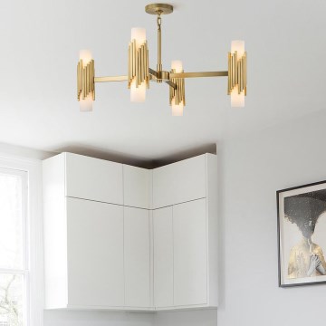 Elstead - Lustre com haste MARVELE 8xE14/40W/230V dourado