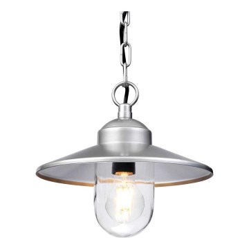 Elstead - Lustre exterior suspenso por corrente KLAMPENBORG 1xE27/60W/230V IP44 cromado mate