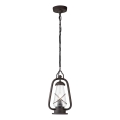 Elstead - Lustre exterior suspenso por corrente MINERS 1xE27/60W/230V IP44 bronze