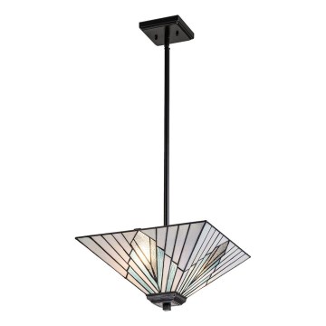 Elstead - Lustre Tiffany ALDERLEY com haste 2xE27/60W/230V