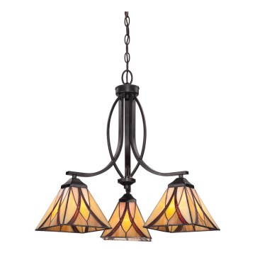 Elstead - Lustre Tiffany ASHEVILLE suspenso por corrente, 3xE27/60W/230V