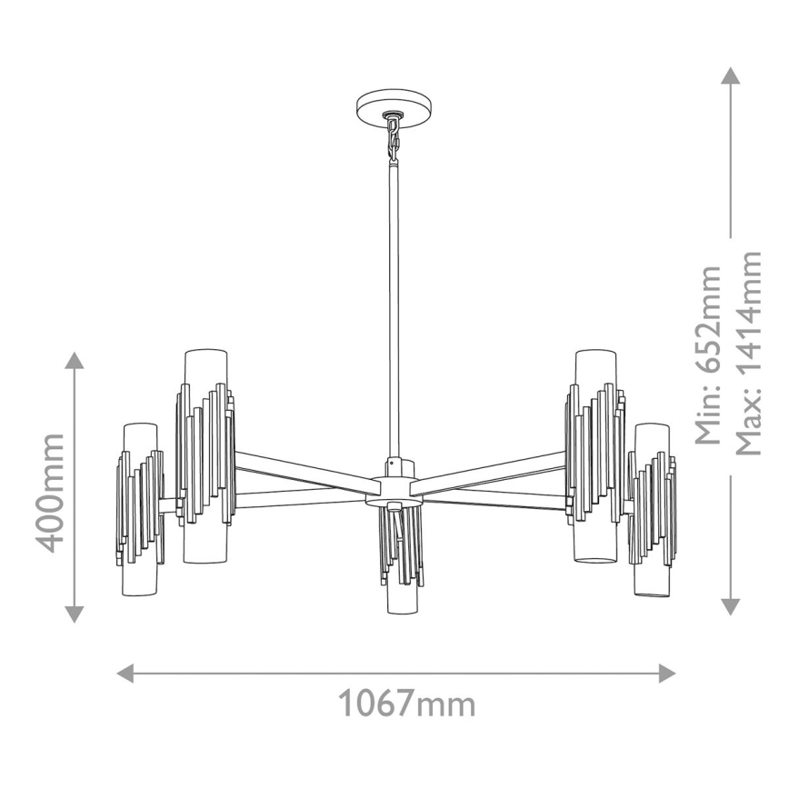 Elstead - Lustre com haste MARVELE 10xE14/40W/230V dourado