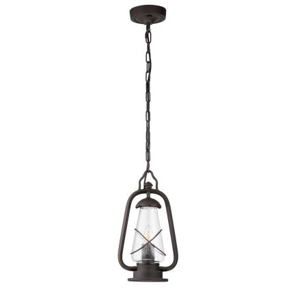 Elstead - Lustre exterior suspenso por corrente MINERS 1xE27/60W/230V IP44 bronze