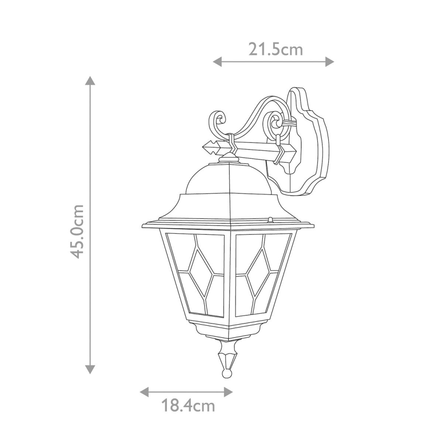 Elstead NR2-BLK - Iluminação de parede exterior NORFOLK 1xE27/100W/230V IP43