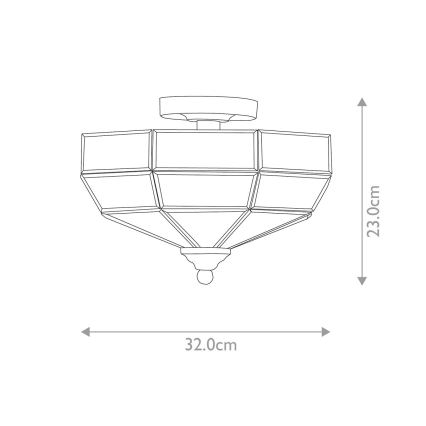 Elstead OLD-PARK-PB - Iluminação de teto OLD PARK 2xE27/60W/230V dourada
