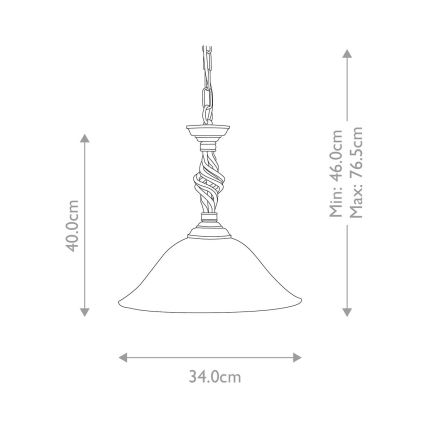 Elstead - Candeeiro suspenso PEMBROKE 1xE27/60W/230V