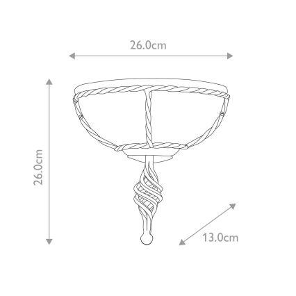 Elstead - Iluminação de parede PEMBROKE 1xE27/60W/230V