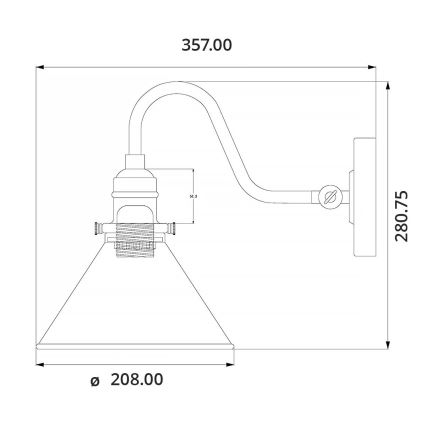 Elstead PV1-AB - Iluminação de parede PROVENCE 1xE27/60W/230V