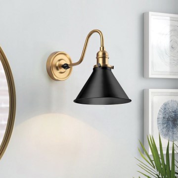 Elstead PV1-AB-MB - Aplique de parede PROVENCE 1xE27/60W/230V dourado/preto