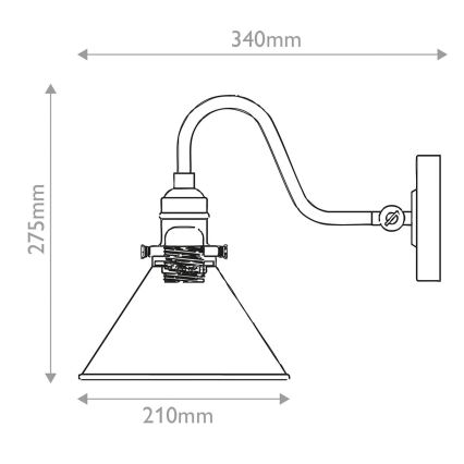 Elstead PV1-AB-MB - Aplique de parede PROVENCE 1xE27/60W/230V dourado/preto