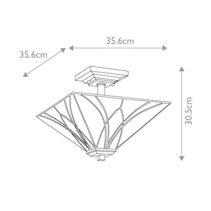 Elstead - Candeeiro de teto Tiffany ASHEVILLE 2xE27/100W/230V