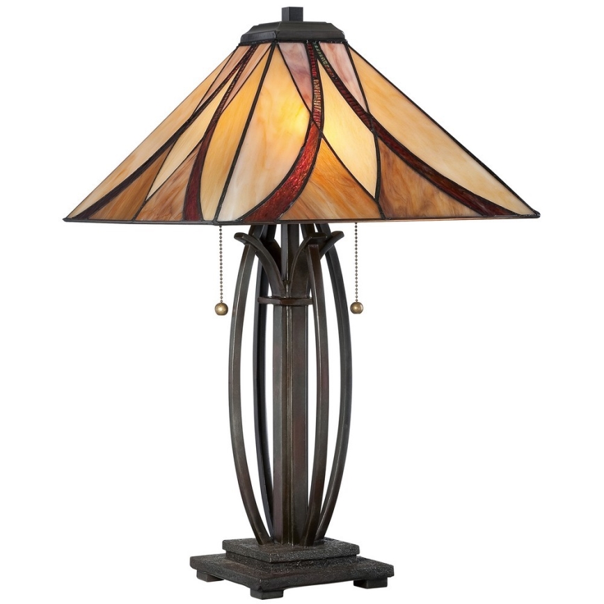 Elstead - Luminária de mesa Tiffany ASHEVILLE 2xE27/60W/230V