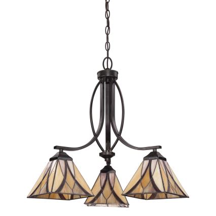 Elstead - Lustre Tiffany ASHEVILLE suspenso por corrente, 3xE27/60W/230V
