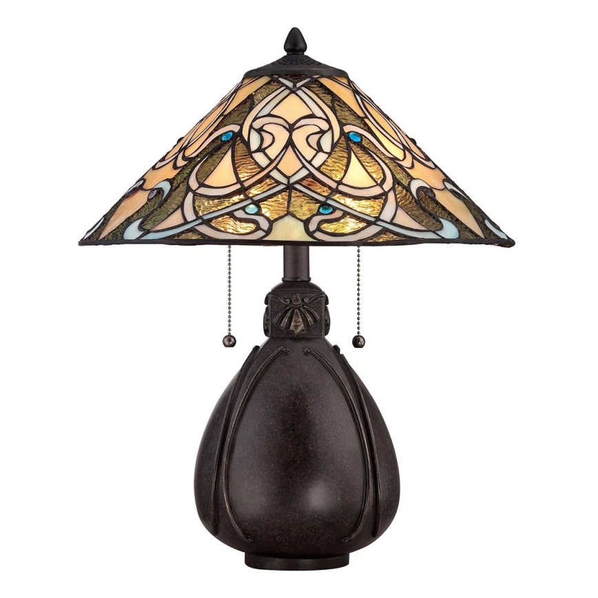 Elstead QZ-INDIA-TL - Candeeiro de mesa INDIA 2xE27/75W/230V