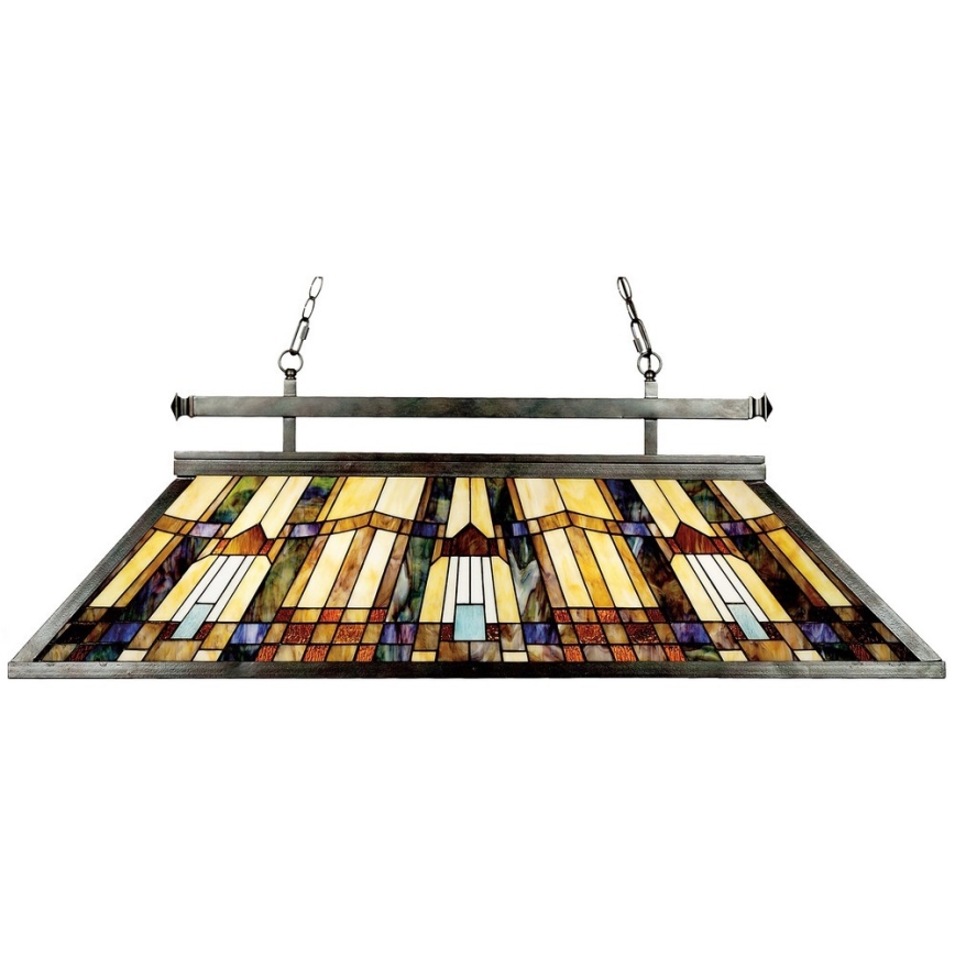 Elstead - Lustre Tiffany INGLENOOK suspenso por corrente 3xE27/100W/230V