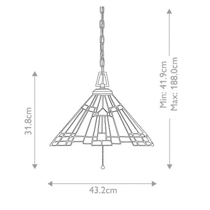 Elstead - Lustre Tiffany INGLENOOK com corrente 3xE27/60W/230V
