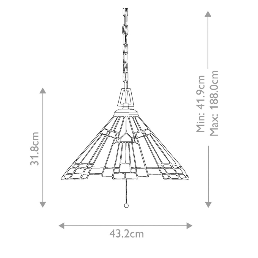 Elstead - Lustre Tiffany INGLENOOK com corrente 3xE27/60W/230V