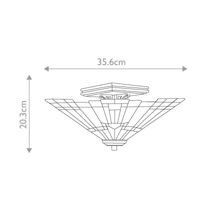 Elstead - Candeeiro de tecto Tiffany INGLENOOK 2xE27/60W/230V