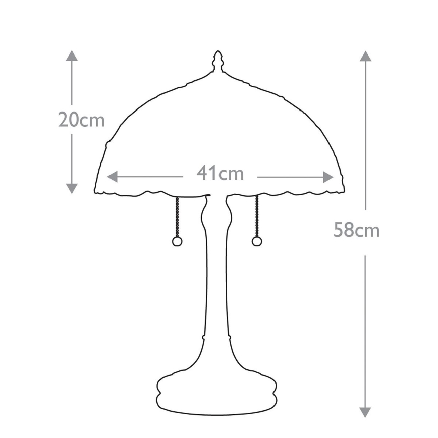 Elstead - Candeeiro de mesa Tiffany LARISSA 2xE27/60W/230V