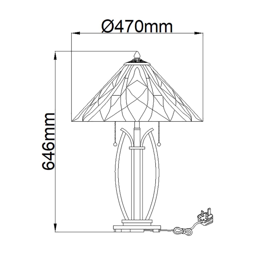 Elstead - Candeeiro de mesa Tiffany VICTORY 2xE27/60W/230V