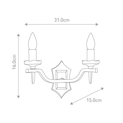 Elstead - Iluminação de parede RECTORY 2xE14/60W/230V