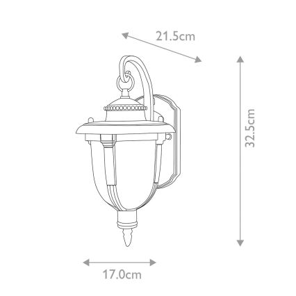 Elstead STL2-S-WB - Iluminação de parede exterior ST LOUIS 1xE27/100W/230V IP44