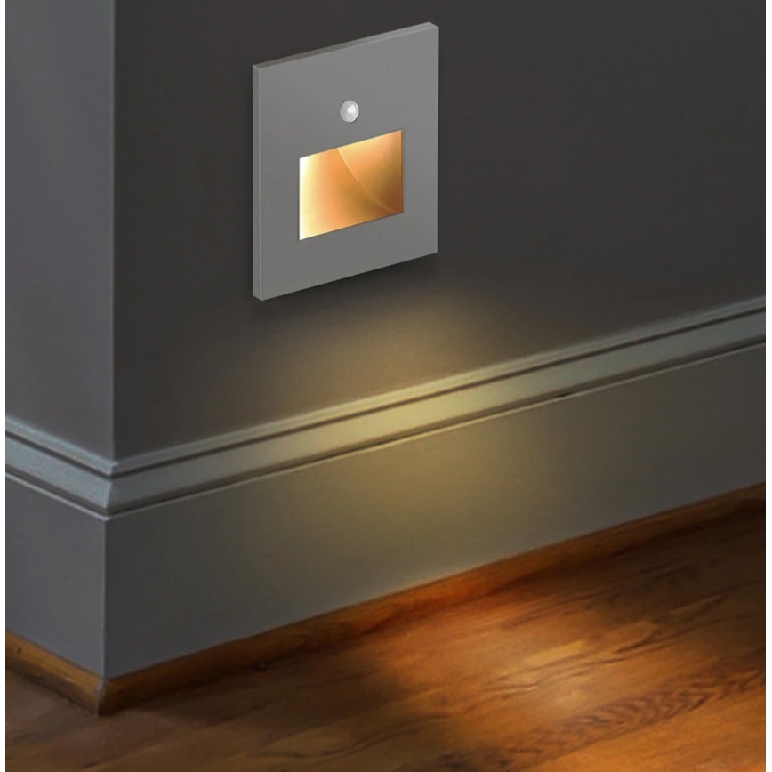 Emithor 70416 - Luminária de escada LED com sensor SUNNY LED/1W/230V 4000K cinza