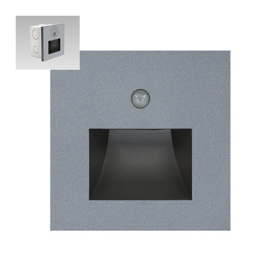 Emithor 70416 - Luminária de escada LED com sensor SUNNY LED/1W/230V 4000K cinza