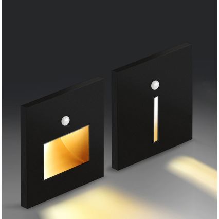 Emithor 70418 - Luminária de escada LED com sensor SUNNY LED/1W/230V 4000K preta