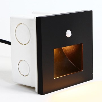 Emithor 70418 - Luminária de escada LED com sensor SUNNY LED/1W/230V 4000K preta