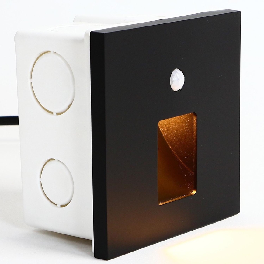 Emithor 70424 - Luminária LED para escadas com sensor VIX LED/1W/230V 4000K preta