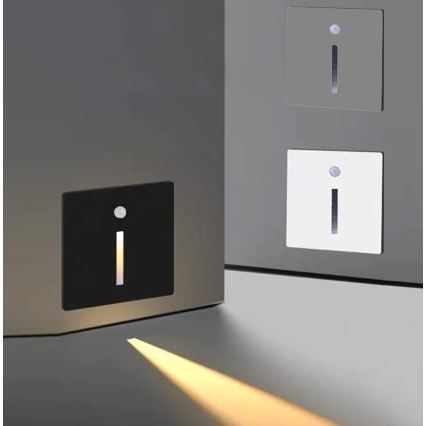 Emithor 70428 - Luminária LED para escadas com sensor LINE LED/1W/230V 4000K cinza