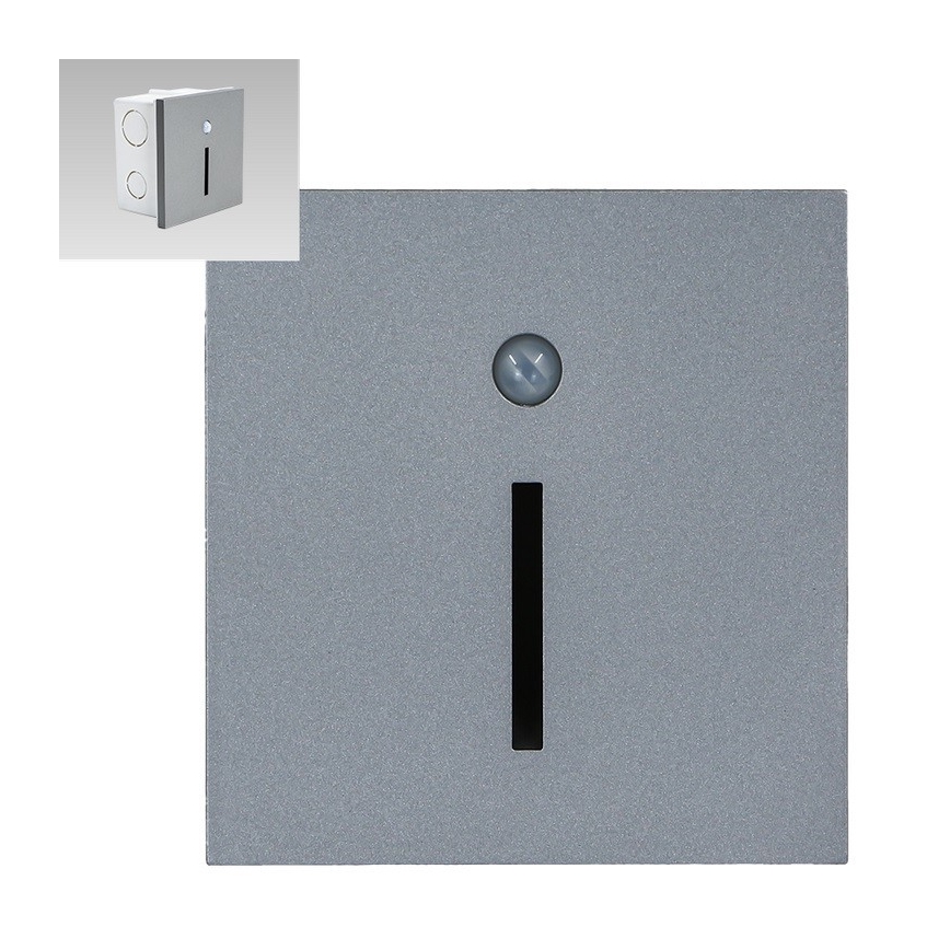 Emithor 70428 - Luminária LED para escadas com sensor LINE LED/1W/230V 4000K cinza