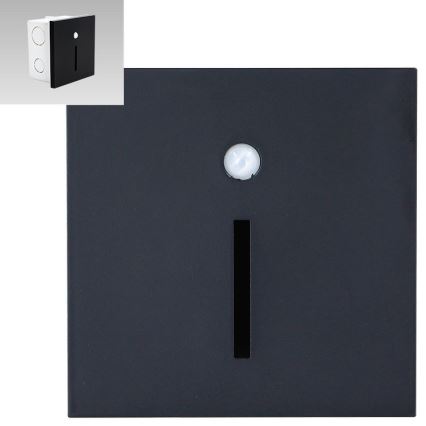Emithor 70430 - Luminária LED para escadas com sensor LINE LED/1W/230V preta