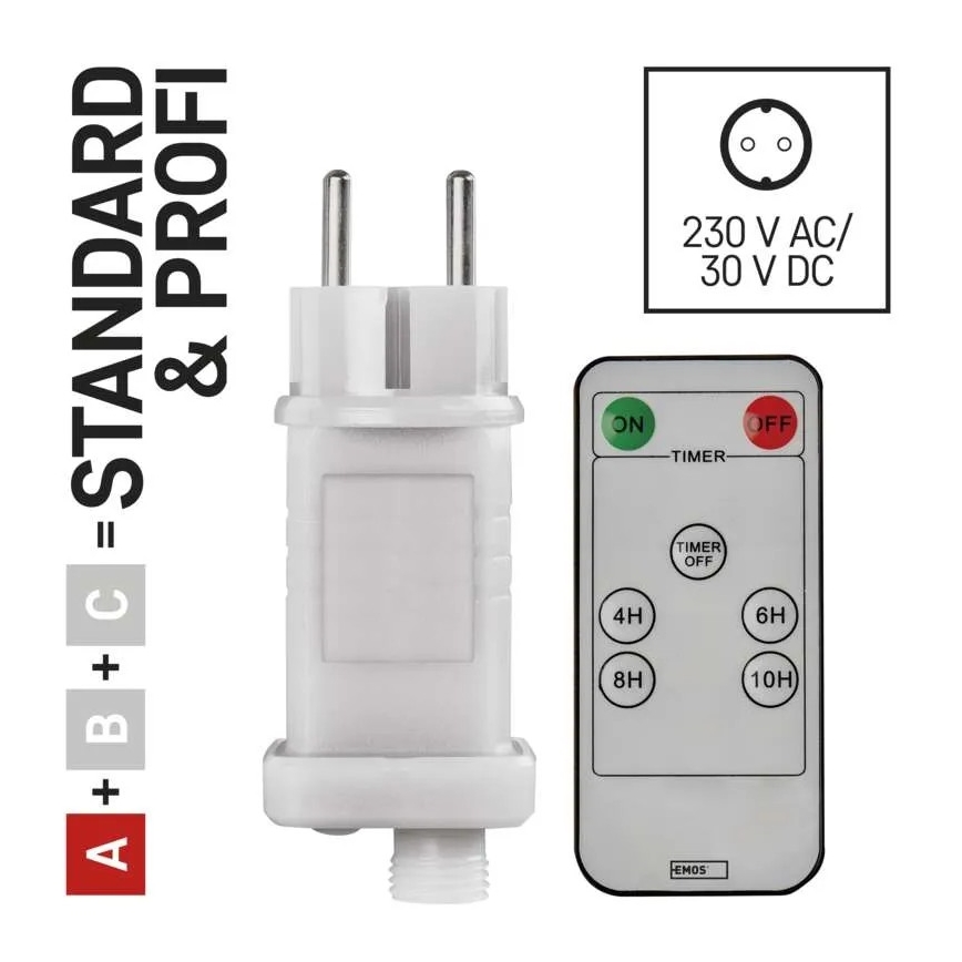 Fonte de alimentação para connection of Natal iluminações 230V IP44 + controlo remoto