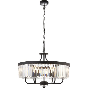 Endon 100711 - Lustre em corrente CHESTERFIELD 6xE14/6W/230V Ø 55 cm preto