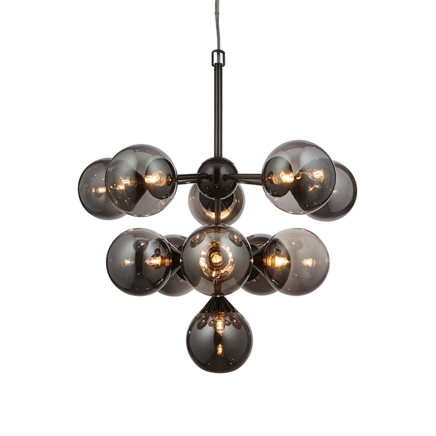 Endon 101147 - Lustre suspenso por cabo OSCAR 11xG9/18W/230V preto/fumê