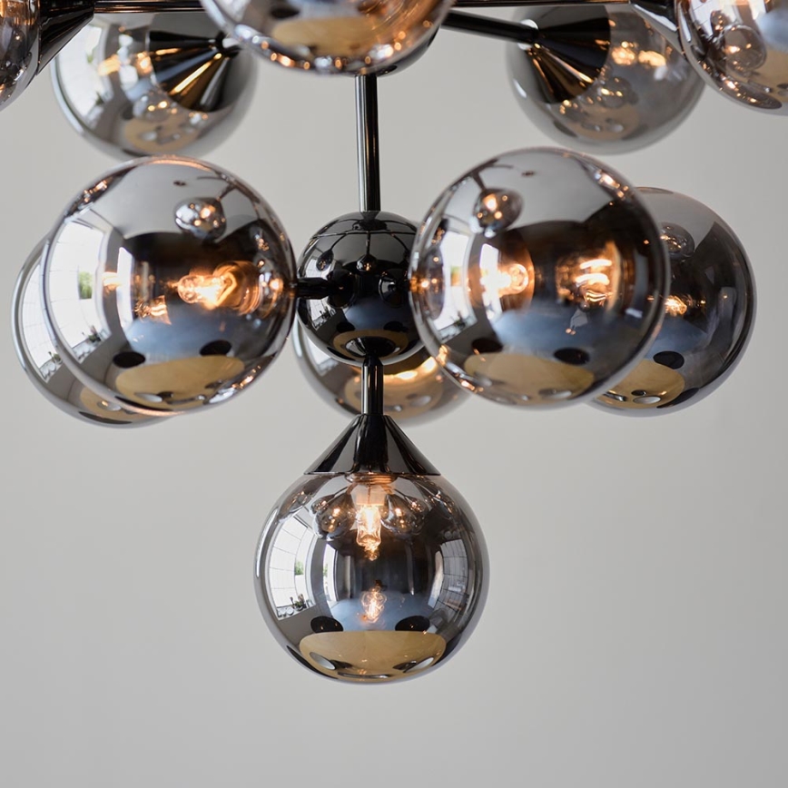 Endon 101147 - Lustre suspenso por cabo OSCAR 11xG9/18W/230V preto/fumê