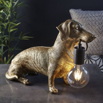 Endon 101187 - Candeeiro de mesa DACHSHUND 1xE27/10W/230V dourado