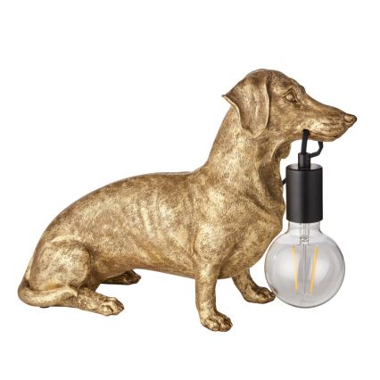 Endon 101187 - Candeeiro de mesa DACHSHUND 1xE27/10W/230V dourado