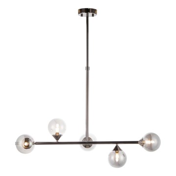 Endon 101348 - Lustre de haste OTIS 5xG9/3W/230V cromo preto/preto fumê