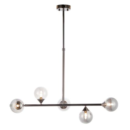 Endon 101348 - Lustre de haste OTIS 5xG9/3W/230V cromo preto/preto fumê