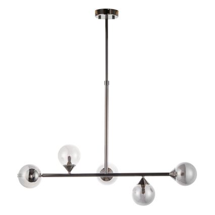 Endon 101348 - Lustre de haste OTIS 5xG9/3W/230V cromo preto/preto fumê