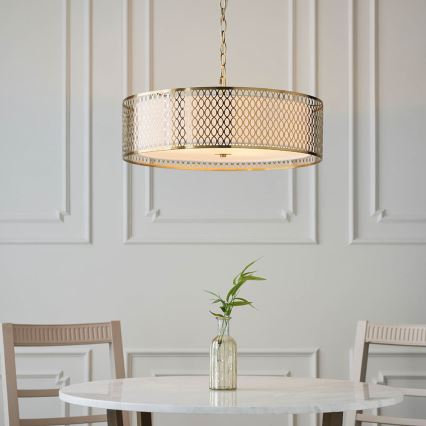 Endon 101569 - Lustre suspenso com corrente CORDERO 3xE27/10W/230V dourado