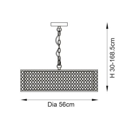 Endon 101569 - Lustre suspenso com corrente CORDERO 3xE27/10W/230V dourado